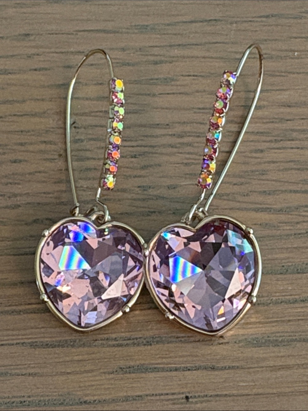 Authentic Betsey Johnson Drop Earrings with Pink Crystal Accents